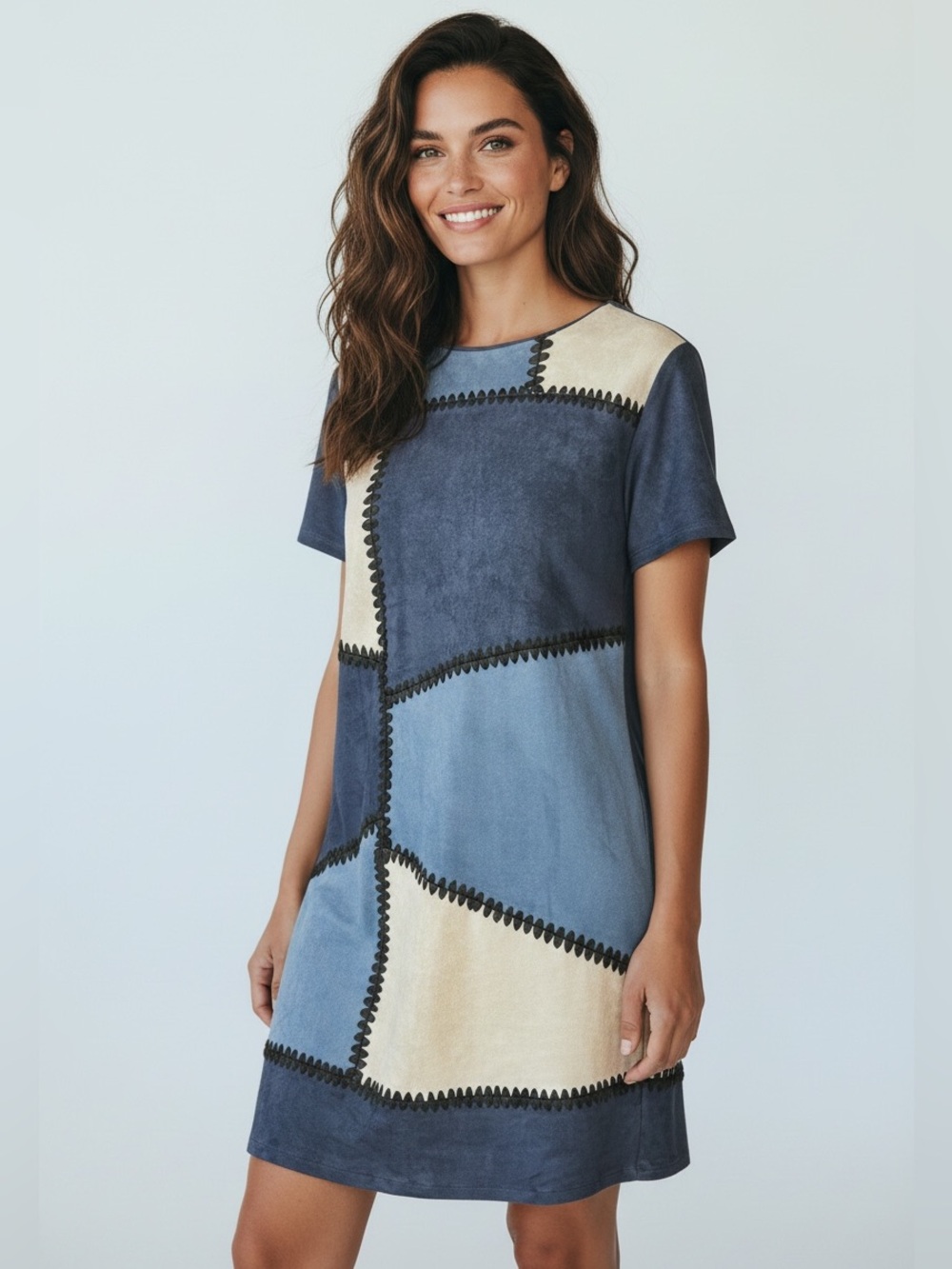 Design Lab dress short sleeve blue MEDIUM Lord & Taylor